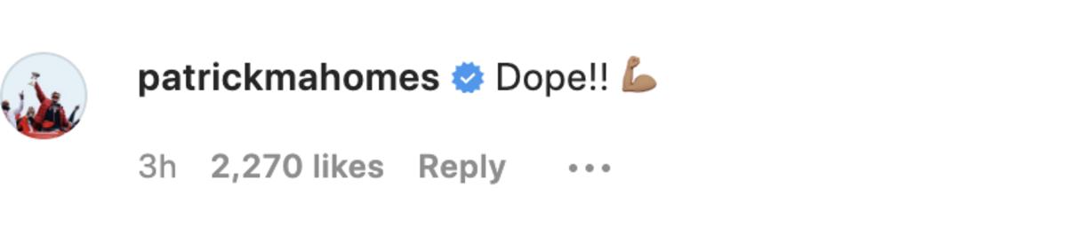 Patrick Mahomes' Comment On LeBron James' Instagram Post 