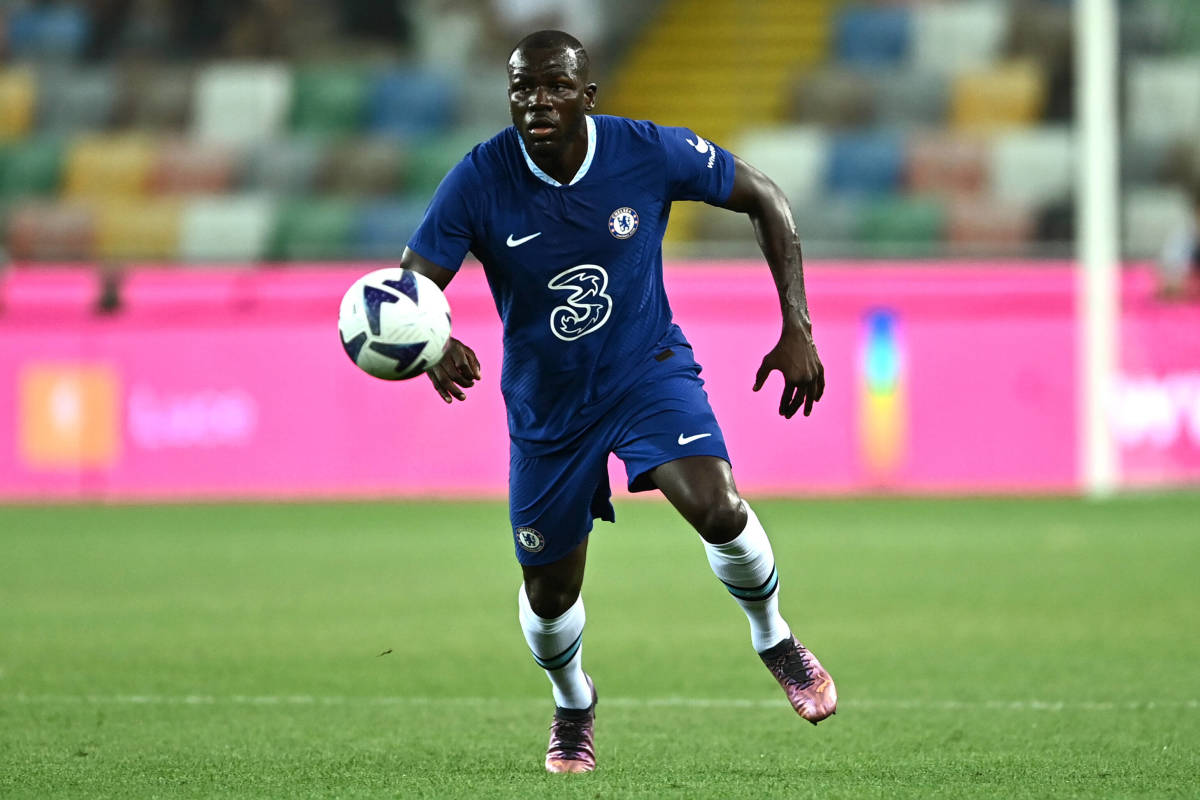 Kalidou Koulibaly pictured in action for Chelsea during a 2022 pre-season friendly against Udinese
