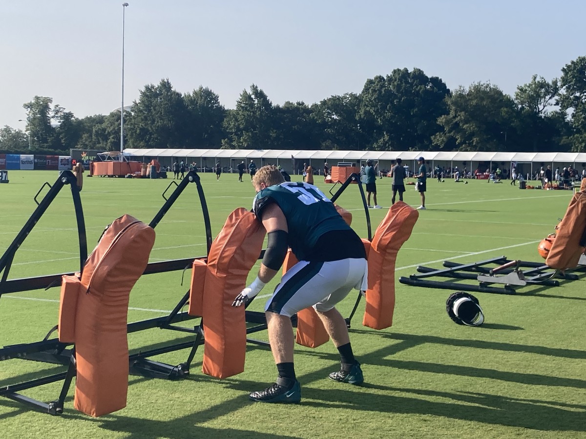 Cam Jurgens was one of the first players on the practice field on Day 6 of training camp