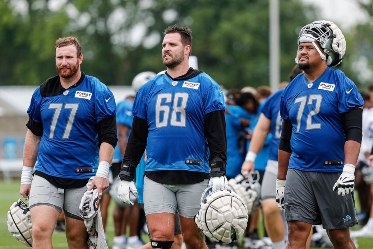 Detroit Lions Frank Ragnow and Taylor Decker