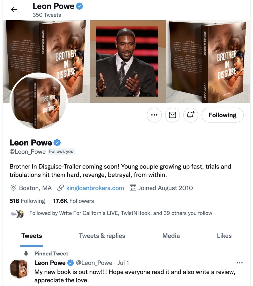Leon Powe and his first published novel
