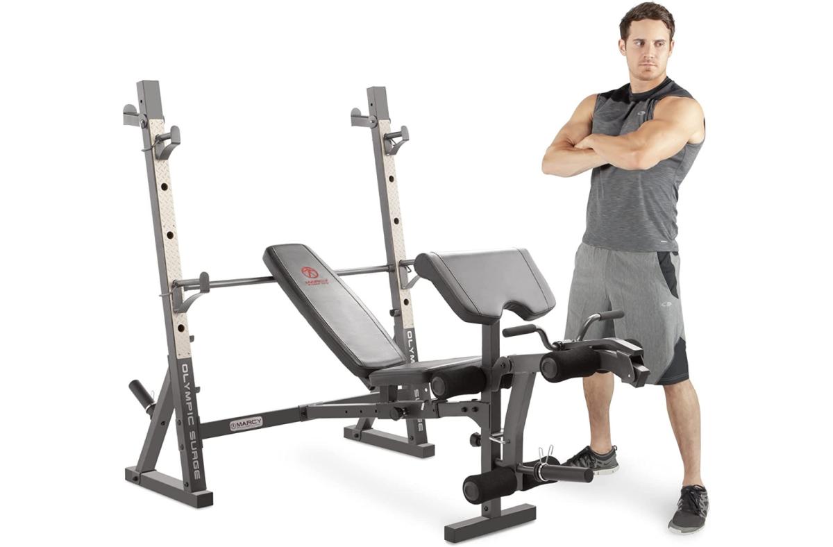 Bench RIP X Adjustable Home Multi Gym Weight Bench with Barbell Squat Rack 
