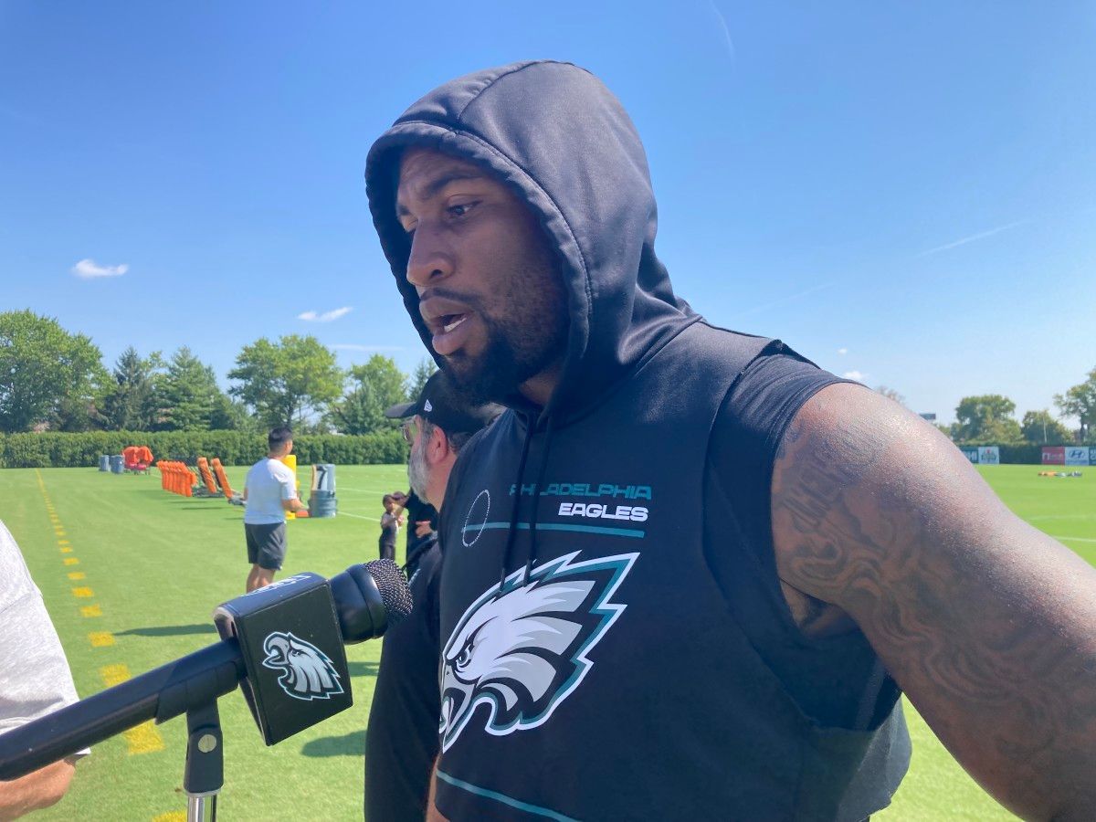 Haason Reddick speaks after practice