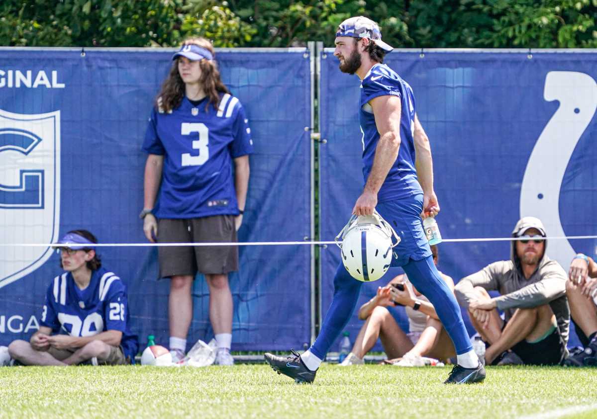 The Indianapolis Colts kicker, Jake Verity (6) attends Colts Camp on Wednesday, Aug. 3, 2022, at Grand Park Sports Campus in Westfield Ind. Finals 21