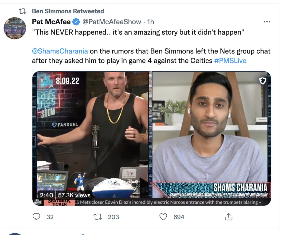 Ben Simmons' Retweet