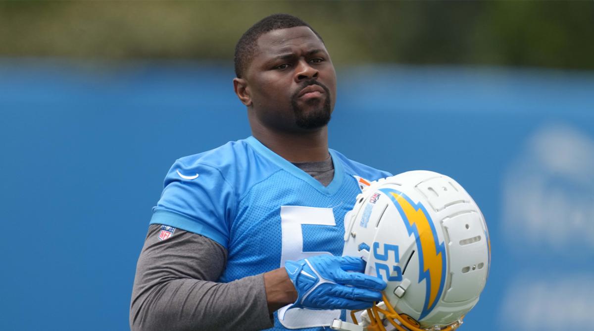 Jun 14, 2022; Costa Mesa, California, USA; Los Angeles Chargers linebacker Khalil Mack (52) during minicamp at the Hoag Performance Center.