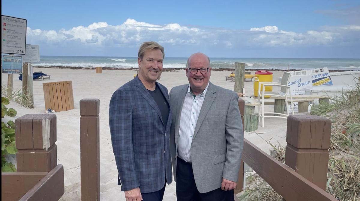 Former Indiana football captain and long-time entrepreneur and philanthropist Terry Tallen (left) and HoosiersNow.com publisher Tom Brew will host 254 podcasts this year. 