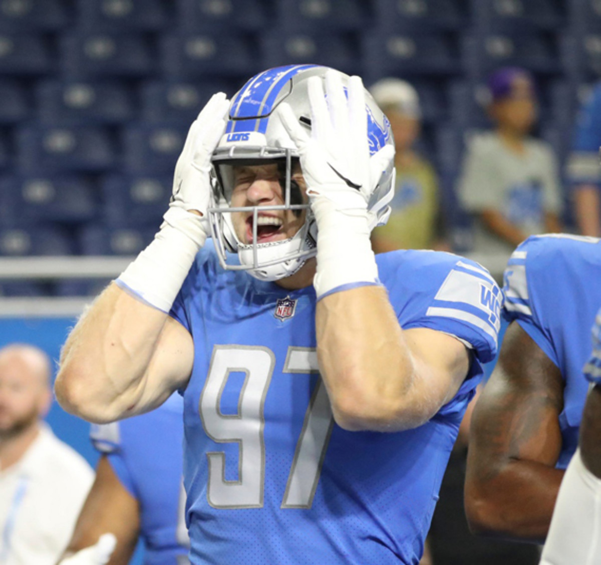 Lions DL Coach: Hutchinson Left Two or Three Sacks Out There