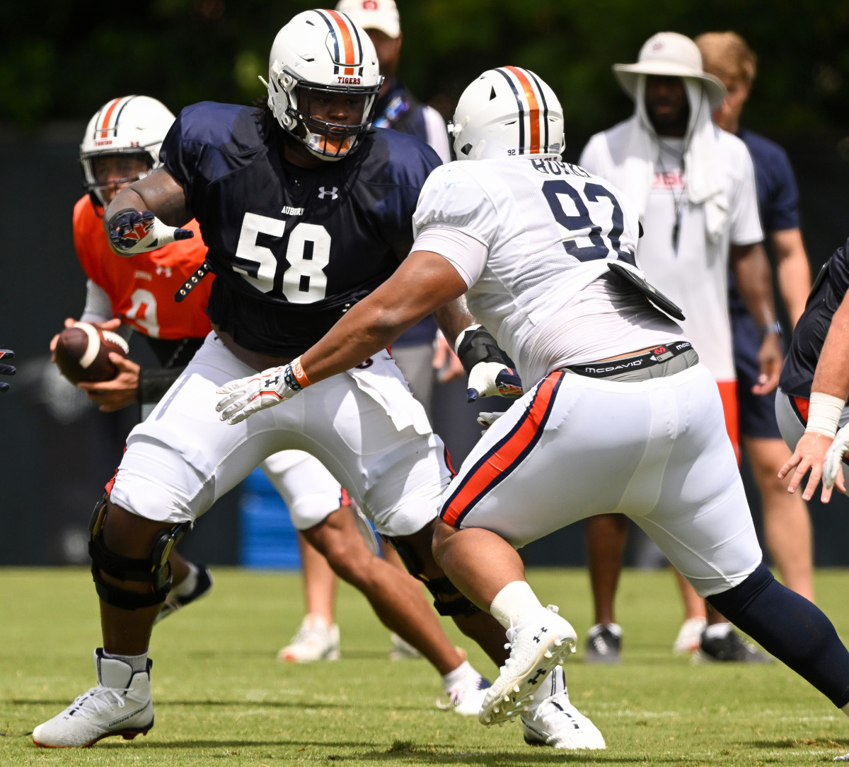 Keiondre Jones (58), Marquis Burks (92)Auburn football practice on Thursday, Aug. 11, 2022 in Auburn, Ala. Todd Van Emst/AU Athletics