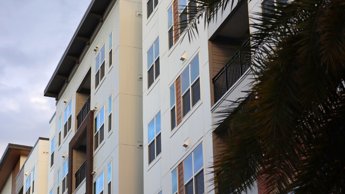 The south building of Stadium House apartments in Midtown Gainesville.