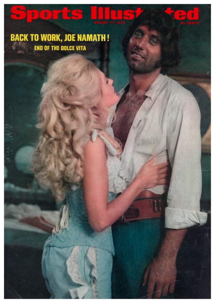 Sports Illustrated cover featuring Joe Namath on the set of a movie