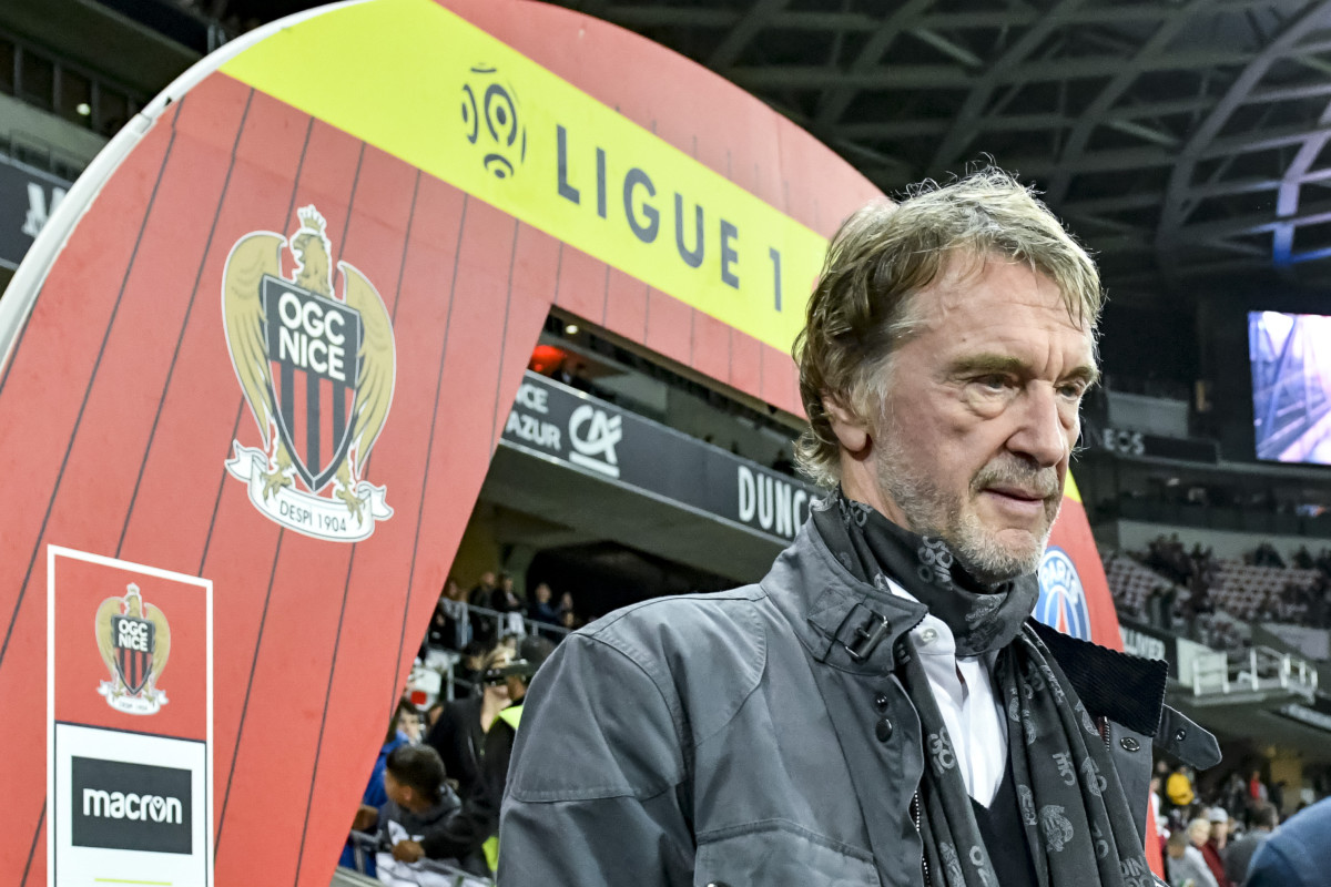 Sir Jim Ratcliffe pictured at a Ligue 1 game between Nice and PSG in 2019