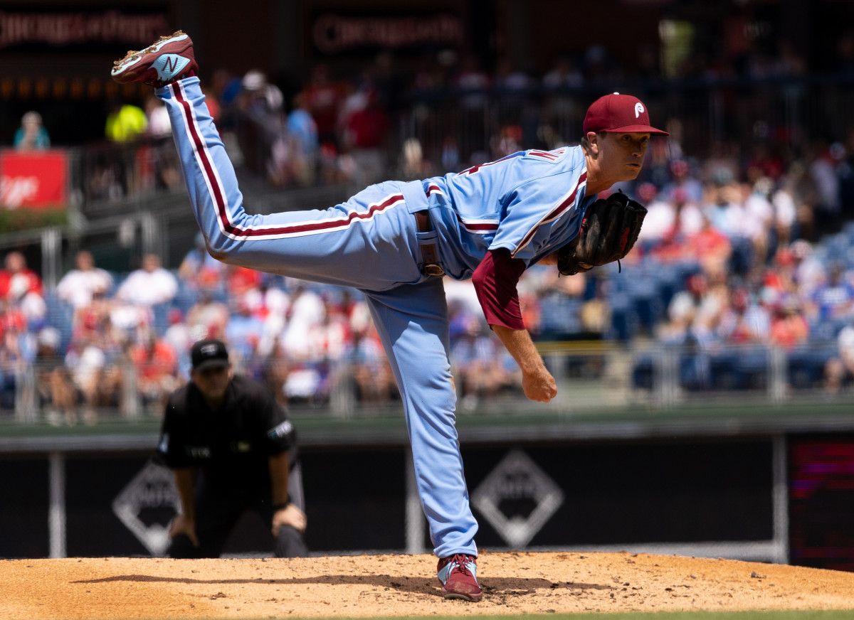 Gibson follows through after a pitch versus the Miami Marlins at Citizens Bank Park.