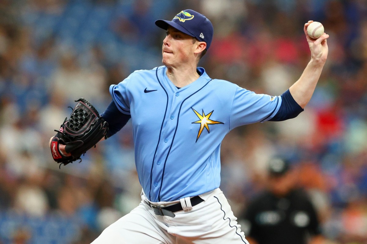 Tampa Bay Rays starting pitcher Ryan Yarbrough (48) throws a pitch against the Kansas City Royals in the first inning at Tropicana Field. He has been very good lately, pitching to a 2.60 ERA over his last four appearances. Nathan Ray Seebeck-USA TODAY Sports