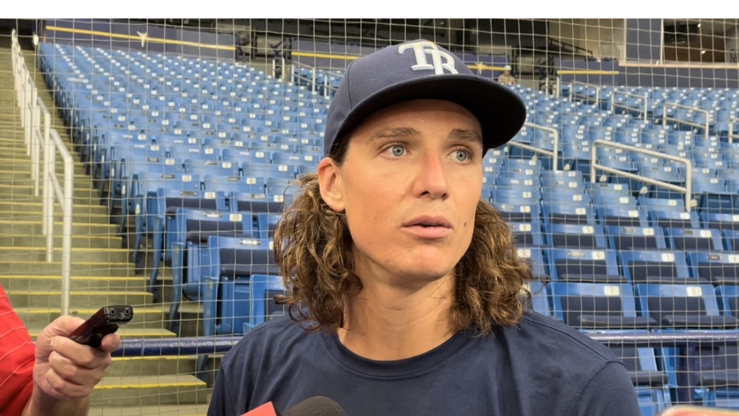 Tampa Bay Rays Pitcher Tyler Glasnow Turns Heads During Live Batting
