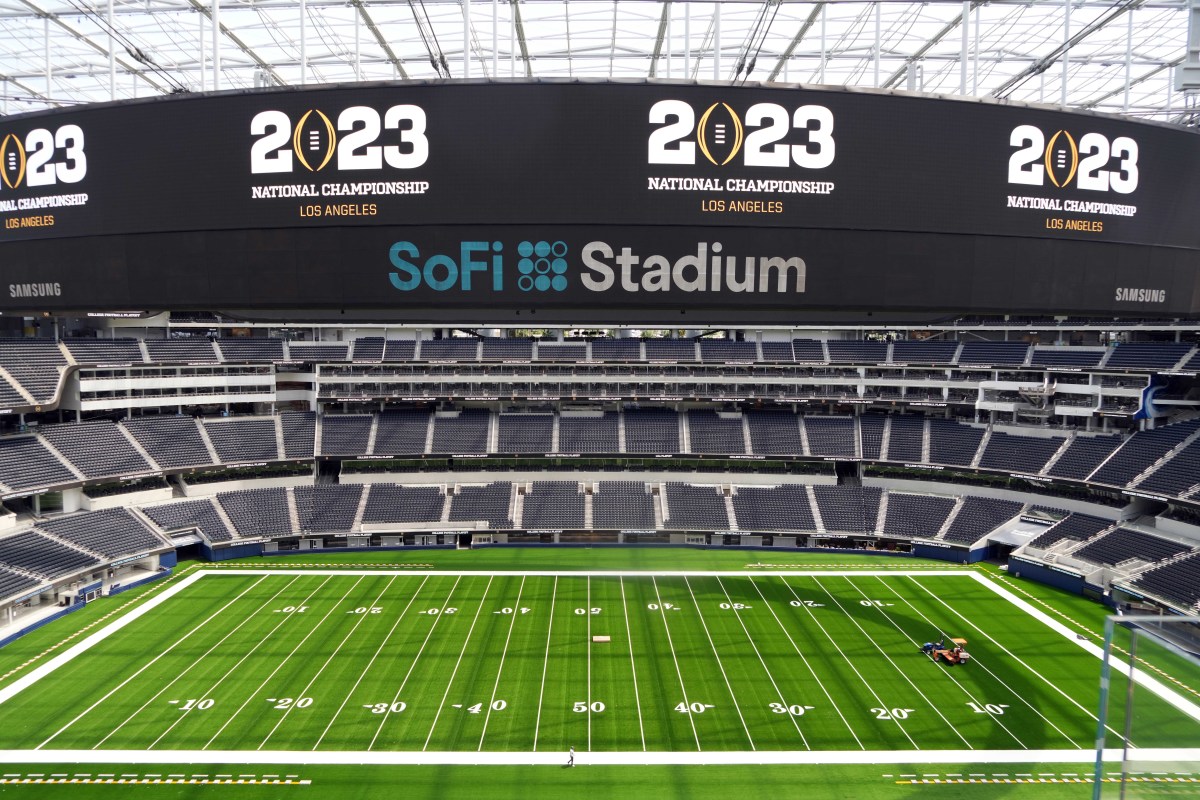 A general overall view of SoFi Stadium, the site of the 2023 CFP National Championship game.