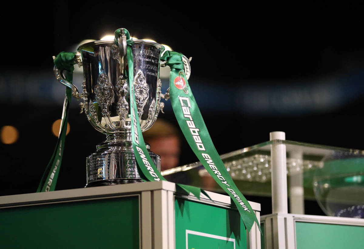 The EFL Cup trophy pictured on display in August 2022