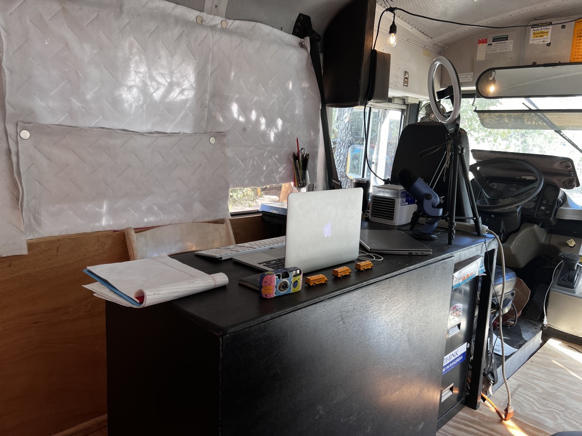 This is the photo studio of sorts that will be utilized by both Dan and Victoria as they make a Lap Around America. Photo courtesy: Victoria Beaver.