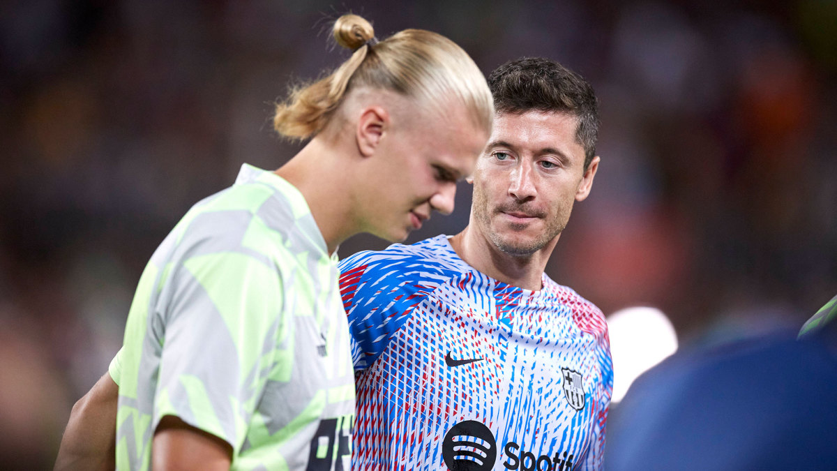 Erling Haaland and Robert Lewandowski