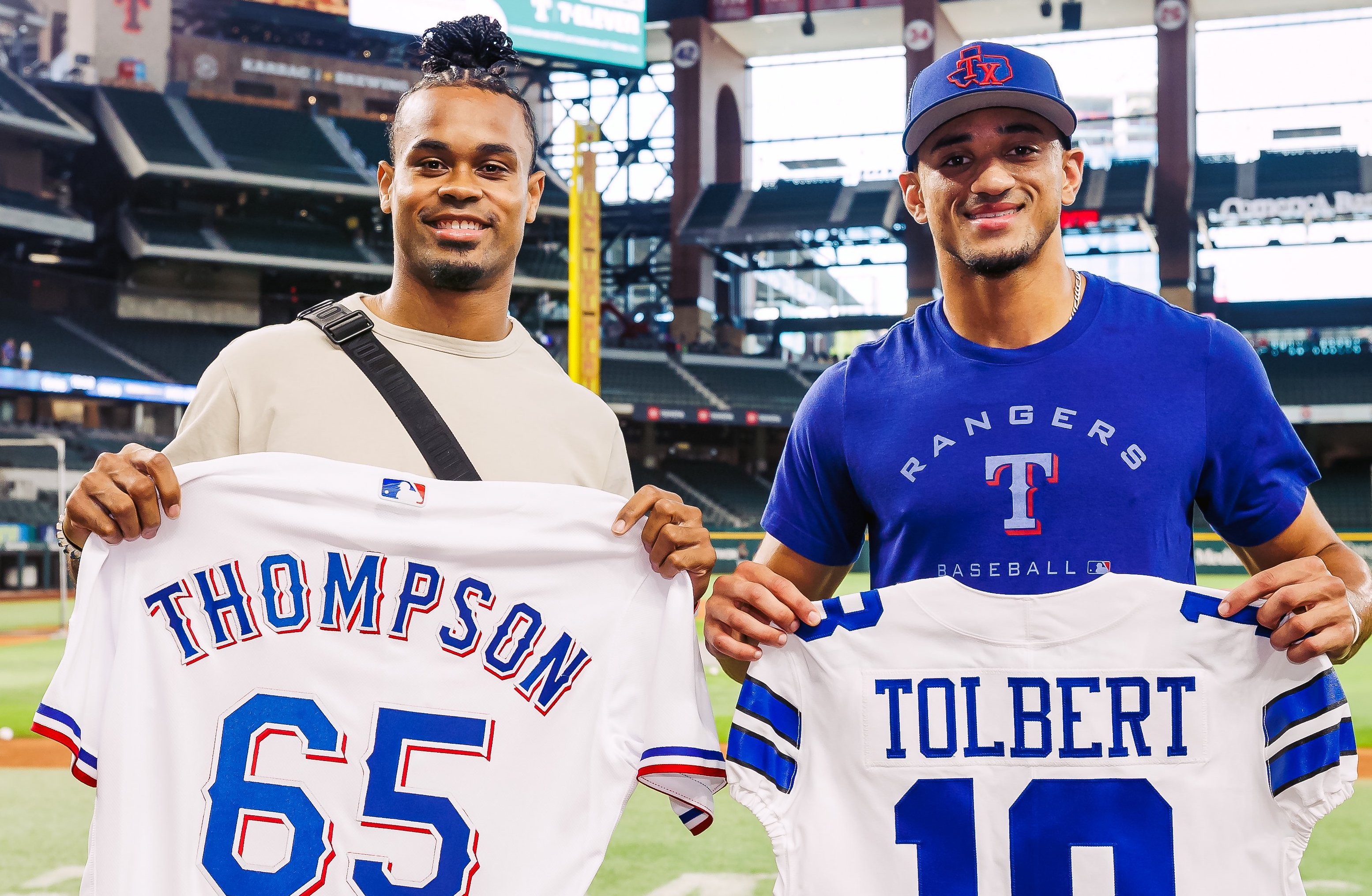 Cowboys LOOK: ‘What a Blessing!’ Dallas Rookie Jalen Tolbert Jersey Exchange with Texas Rangers Pal