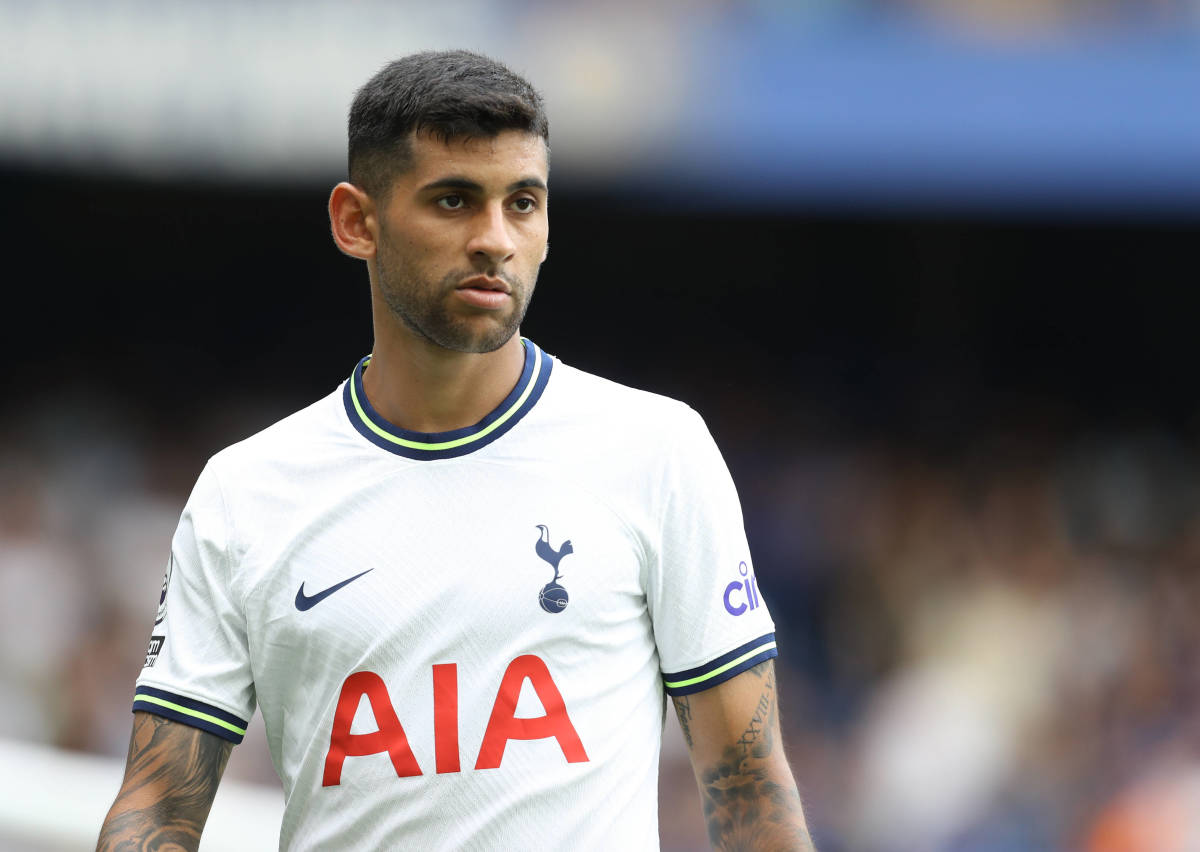 Tottenham defender Cristian Romero pictured during his side's 2-2 draw at Chelsea in August 2022