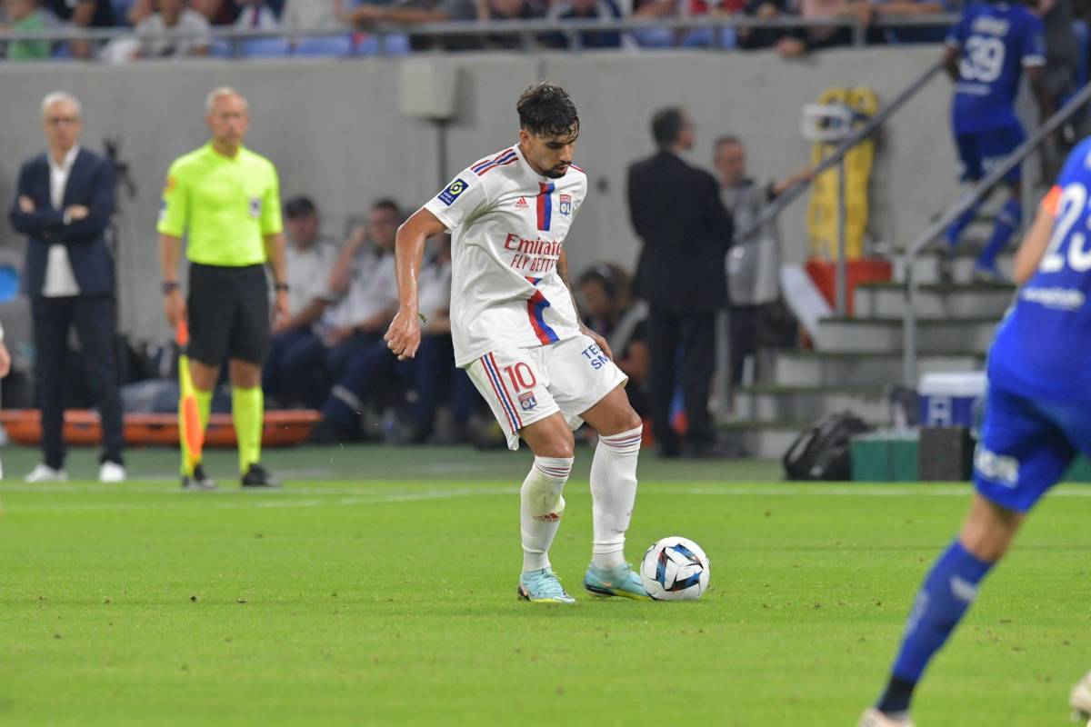 Lucas Paqueta pictured playing for Lyon in August 2022