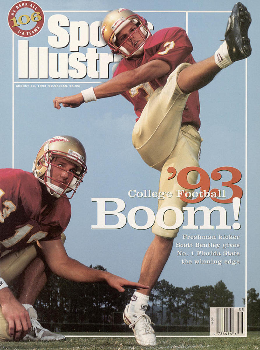Florida State kicker Scott Bentley on the cover of Sports Illustrated in 1993