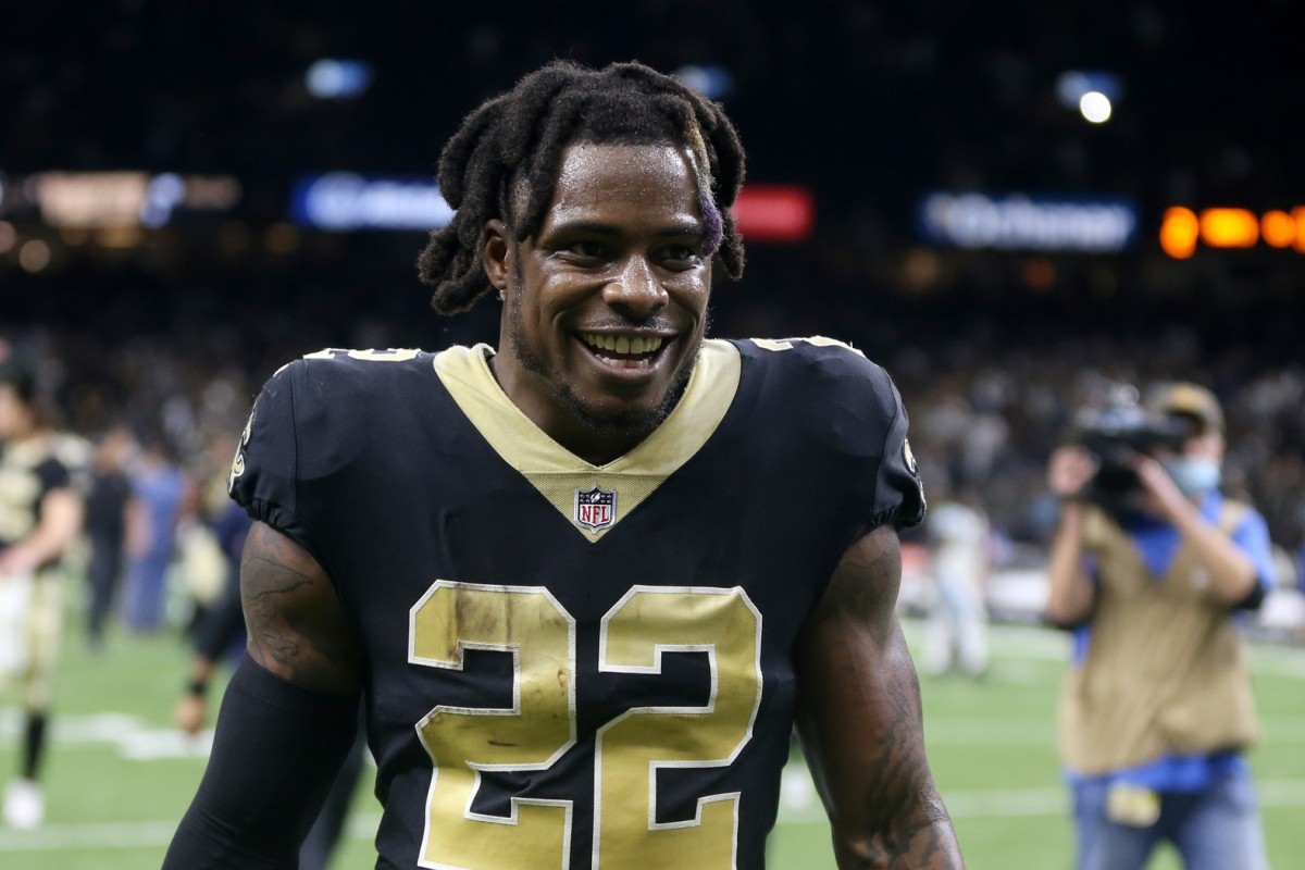 Jan 2, 2022; New Orleans Saints defensive back Chauncey Gardner-Johnson (22) walks off the field at the end of their game against the Carolina Panthers. Mandatory Credit: Chuck Cook-USA TODAY Sports