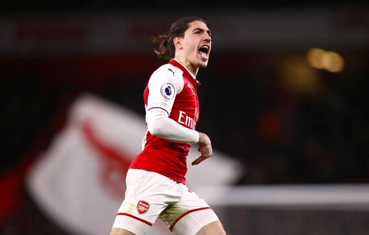 Hector Bellerin pictured celebrating one of nine goals he scored during his Arsenal career