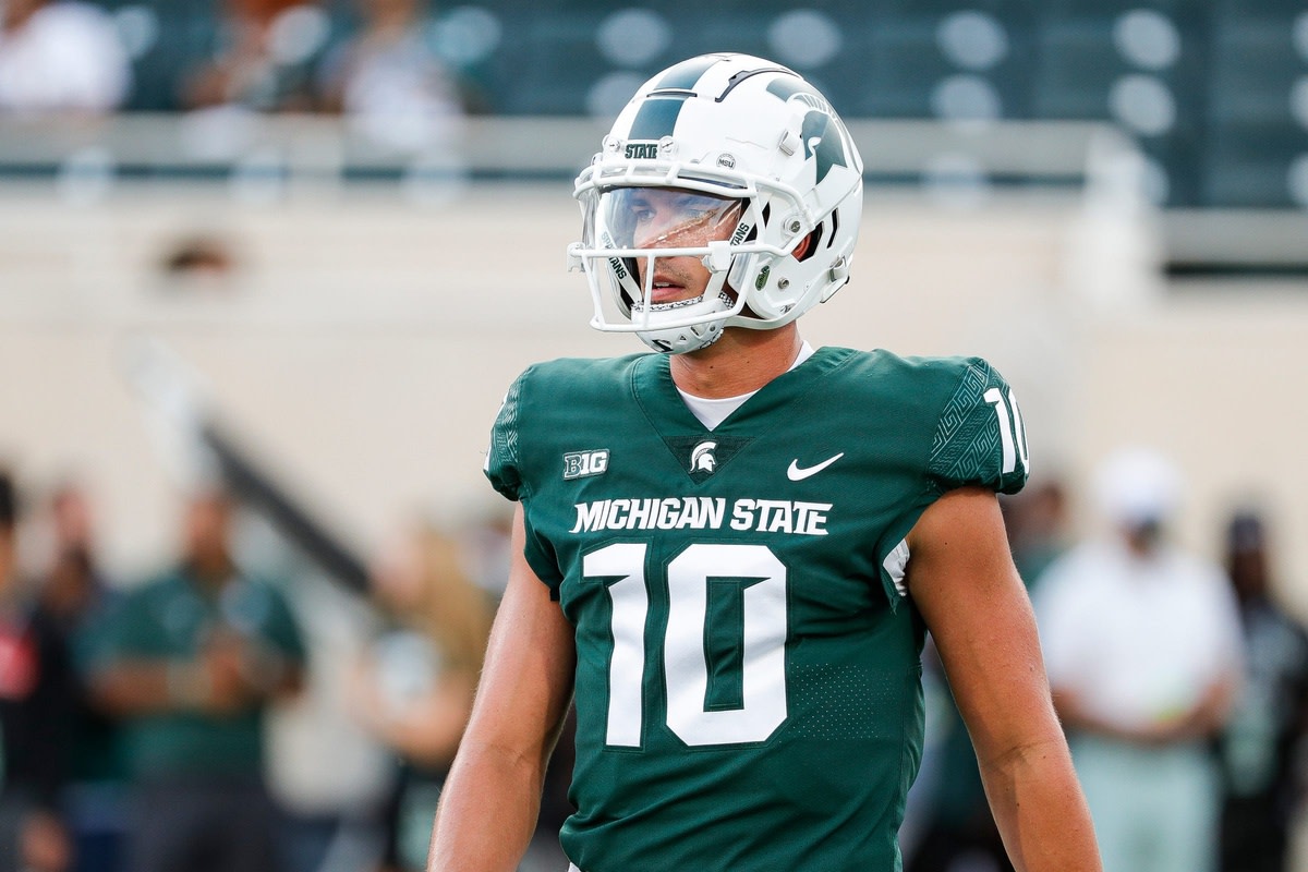 Michigan State football quarterback Payton Thorne was disappointed with his...