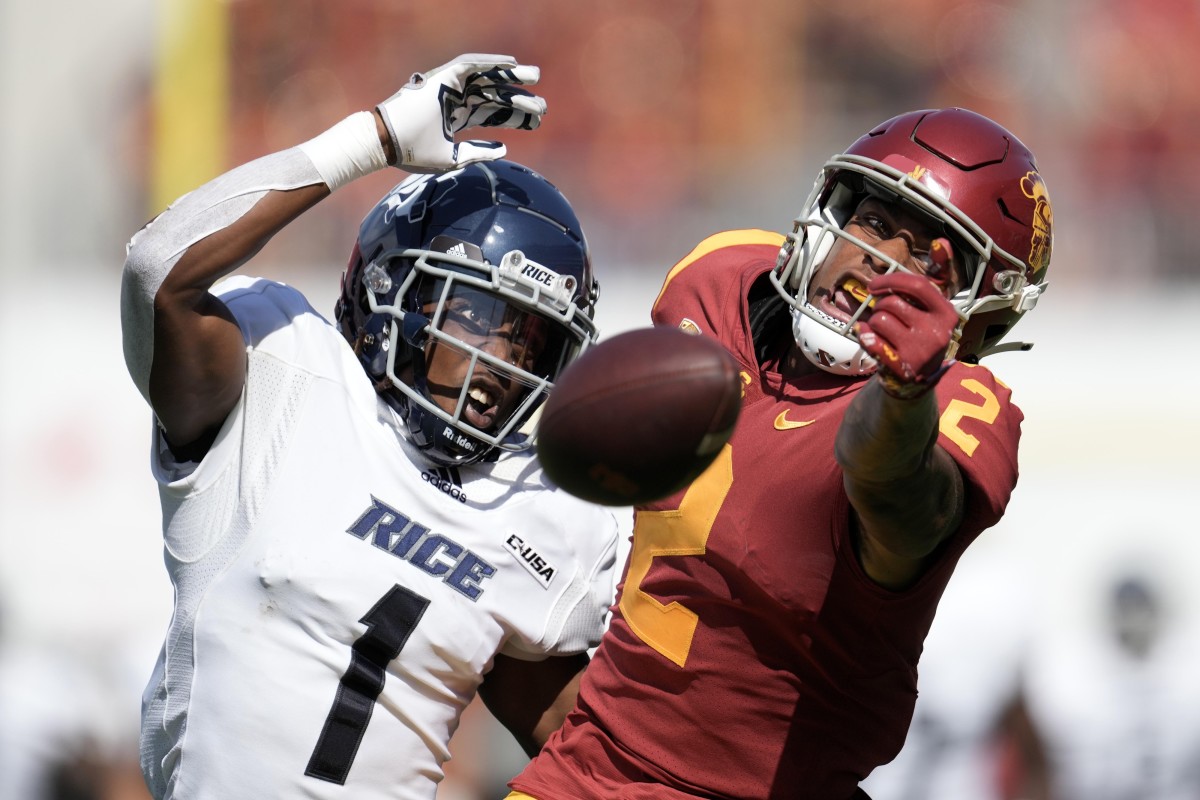 Photos: USC football explodes for 66-14 win over Rice in first game ...