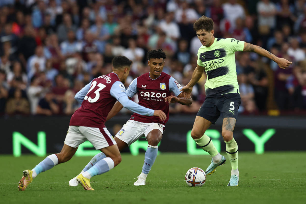 An action shot from Aston Villa's 1-1 draw with Manchester City in September 2022