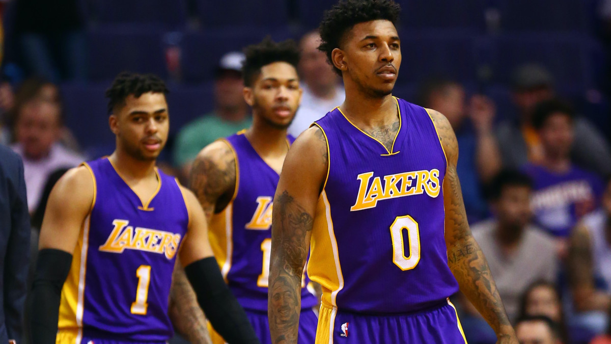 Young (0) with the Lakers during the 2016-2017 season.