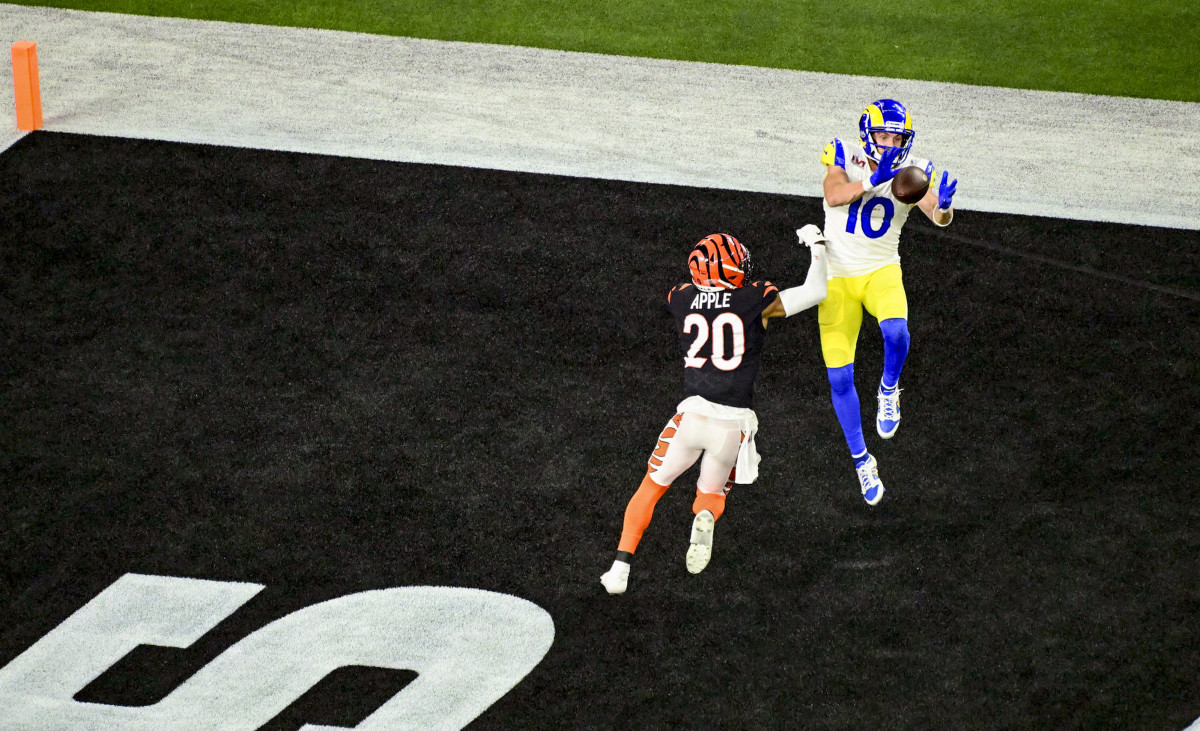 Cooper Kupp catches the Super Bowl–winning TD over Eli Apple