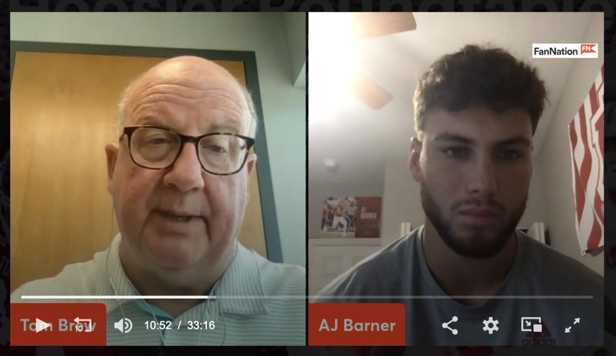 HoosiersNow.com publisher Tom Brew and Indiana tight end AJ Barner talk about the Hoosiers' win over Illinois last Friday. 