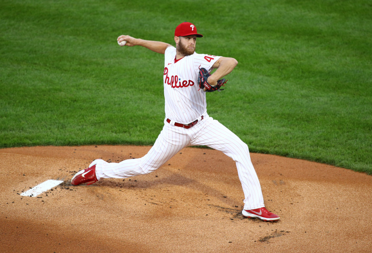 Phillies starter Zack Wheeler pitches against the SF Giants.