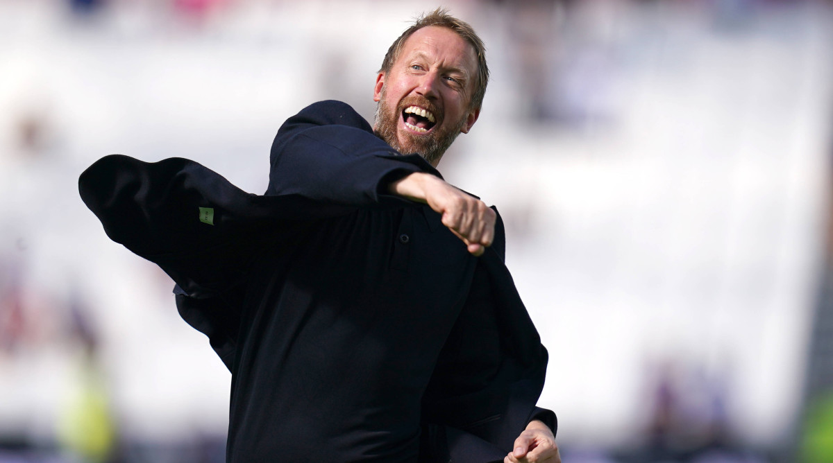 Graham Potter celebrating with Brighton