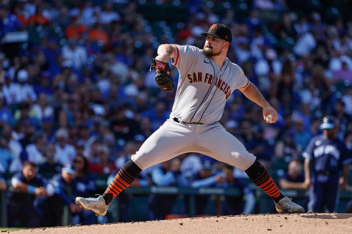 SF Giants ace Carlos Rodón pitches against the Cubs. (2022)