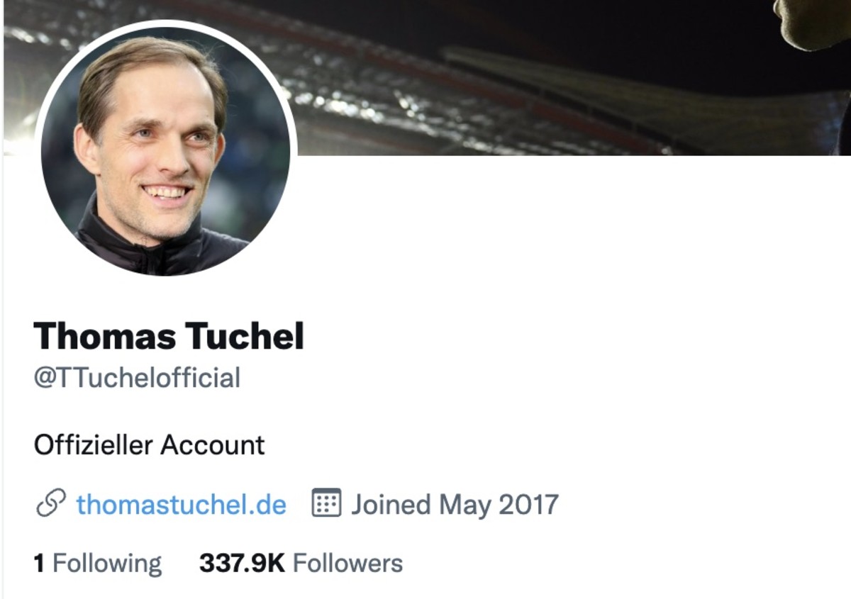 Thomas Tuchel was still following just one account, the official account of Chelsea Football Club, five days after being fired