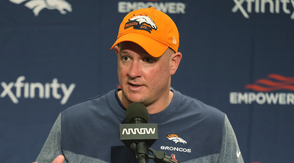 Denver Broncos head coach Nathaniel Hackett talks to reporters at a press conference after an NFL football game against the Seattle Seahawks, Monday, Sept. 12, 2022, in Seattle. The Seahawks won 17-16.