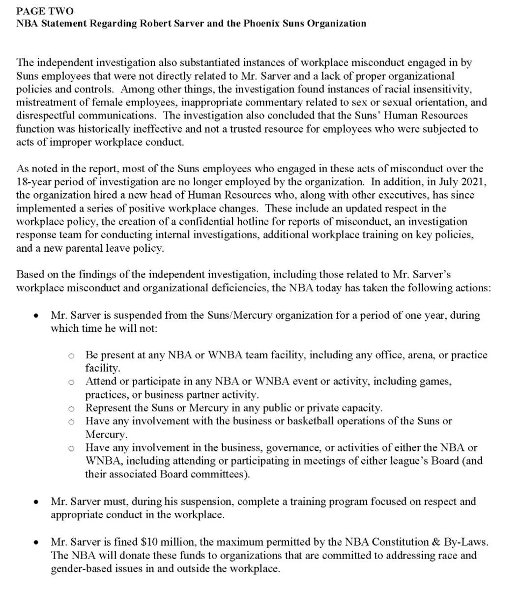 Sarver Statement 2