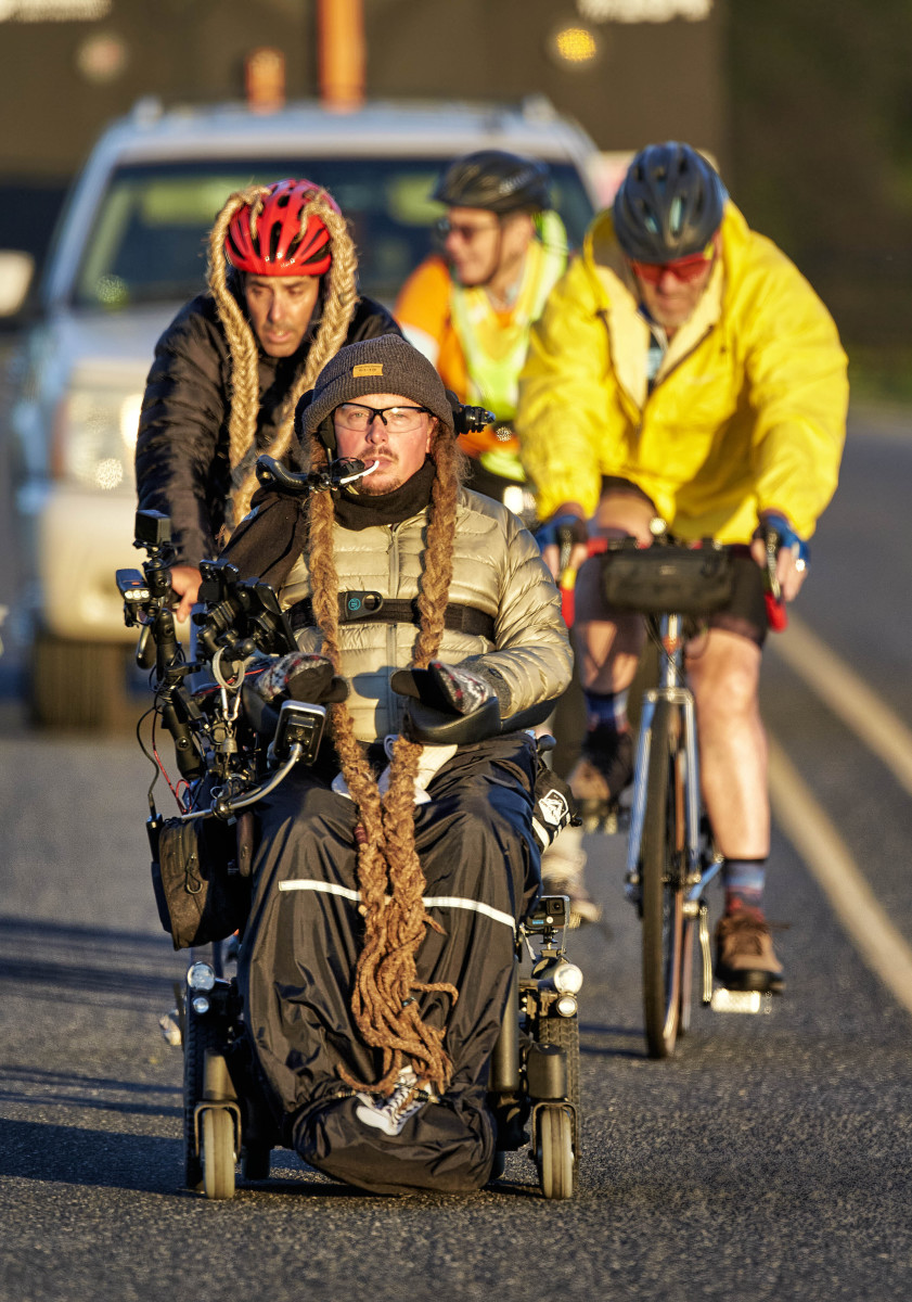 The goal for Ian and his wheeled friends: 15 times around a 12.29-mile course in 24 hours.