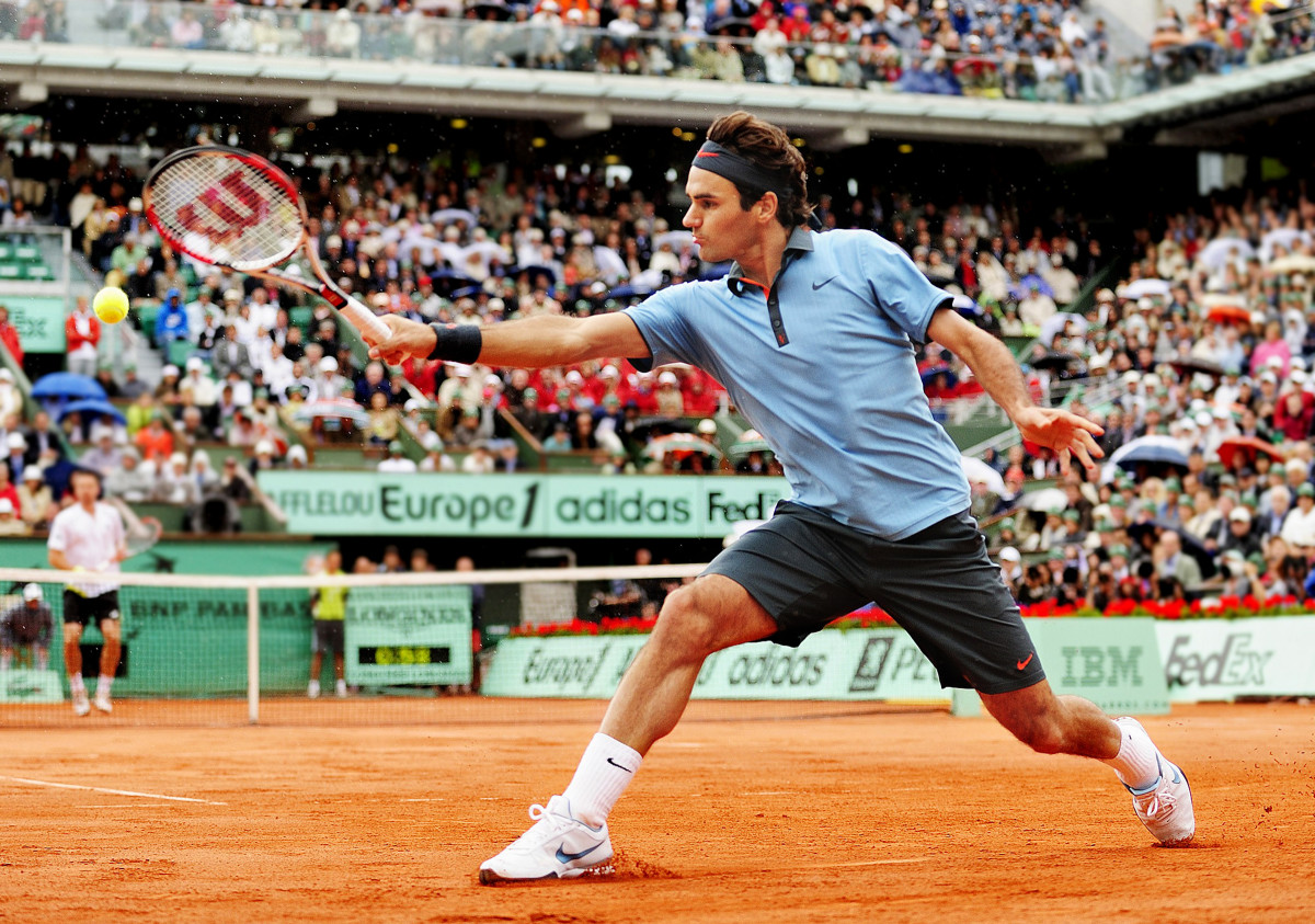 Federer at the 2009 French Open, the only edition of the tournament he won.