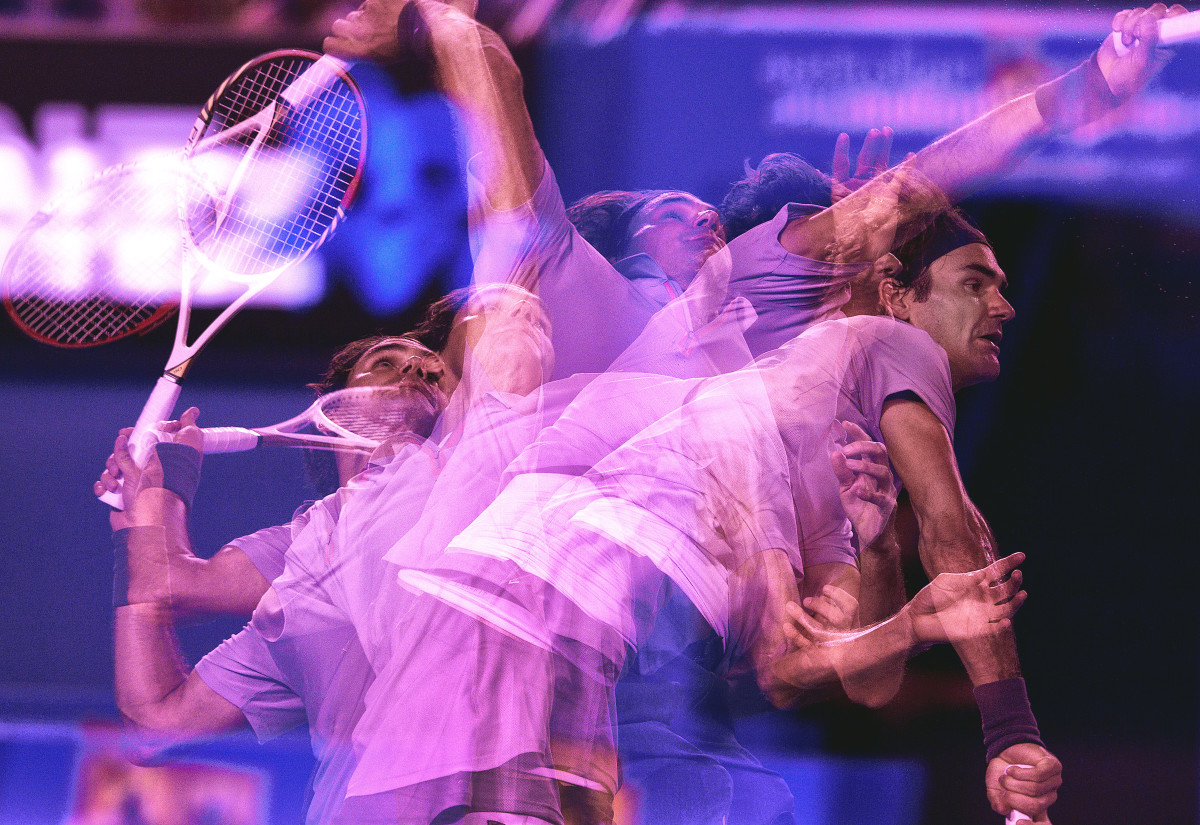 Federer’s service motion, frame by frame, from the 2013 Australian Open.