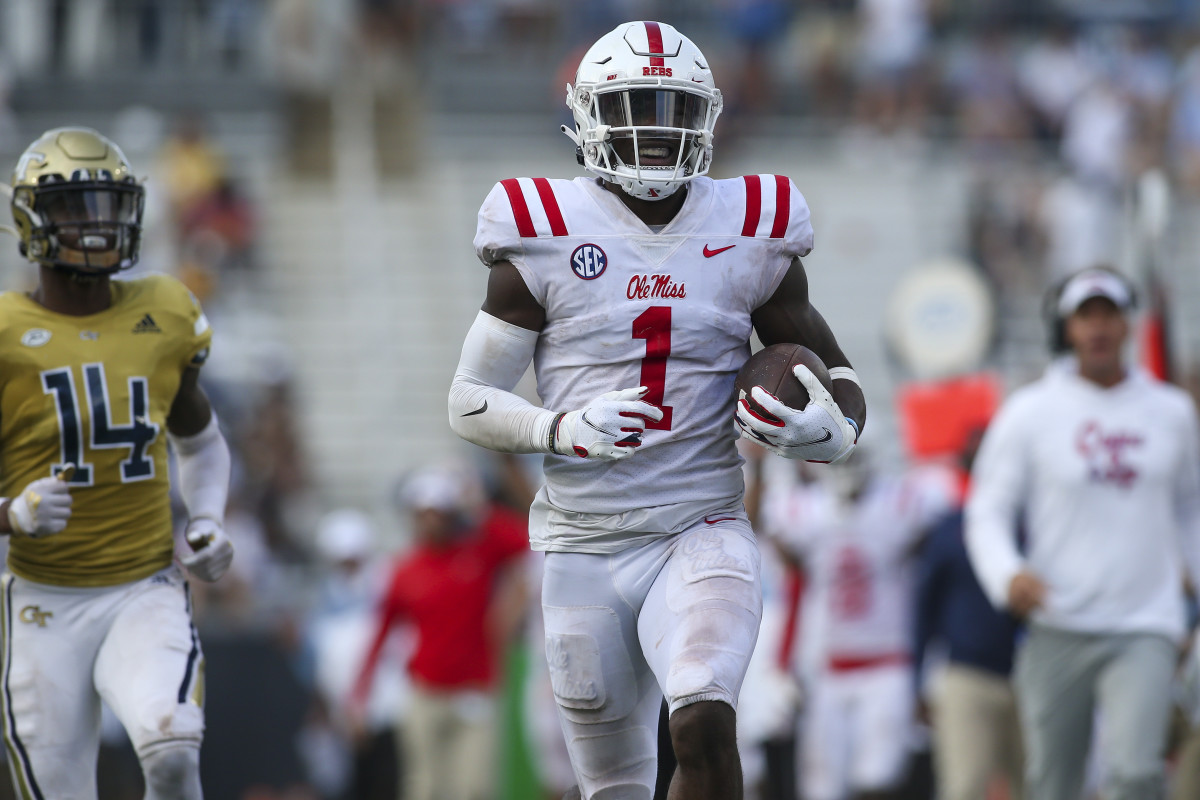 Ole Miss wide receiver Jonathan Mingo