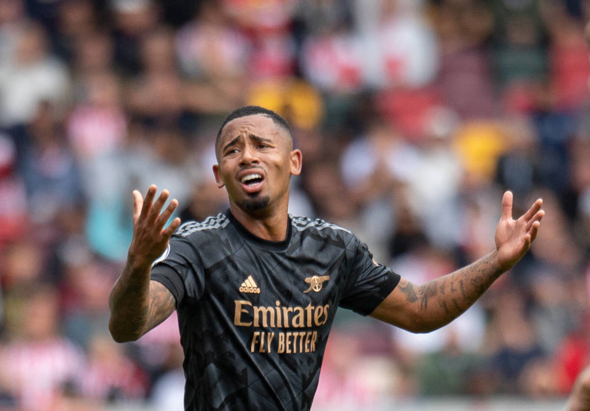 Gabriel Jesus pictured during Arsenal's 3-0 win at Brentford in September 2022