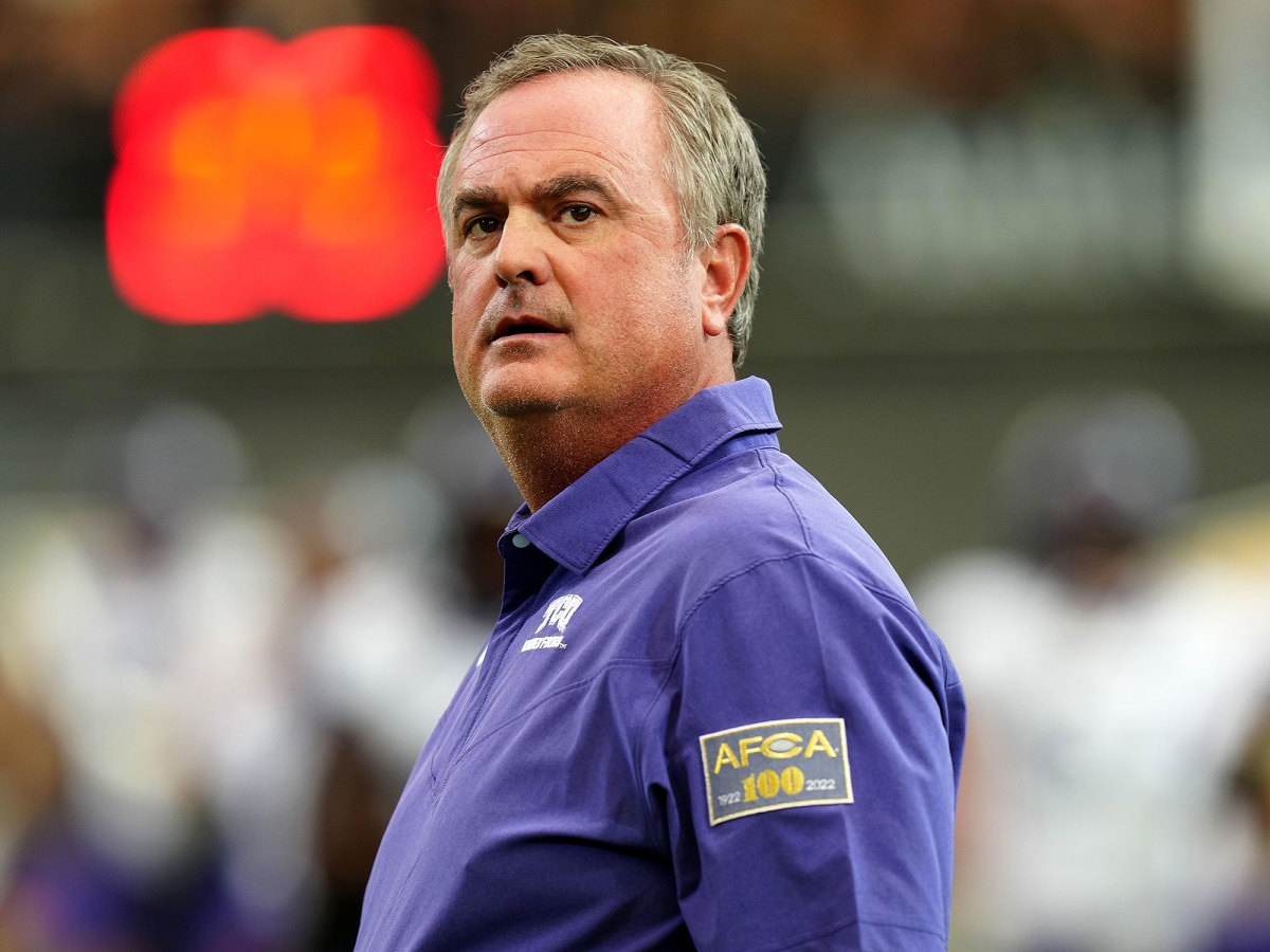 Sonny Dykes looks on in his first game at TCU