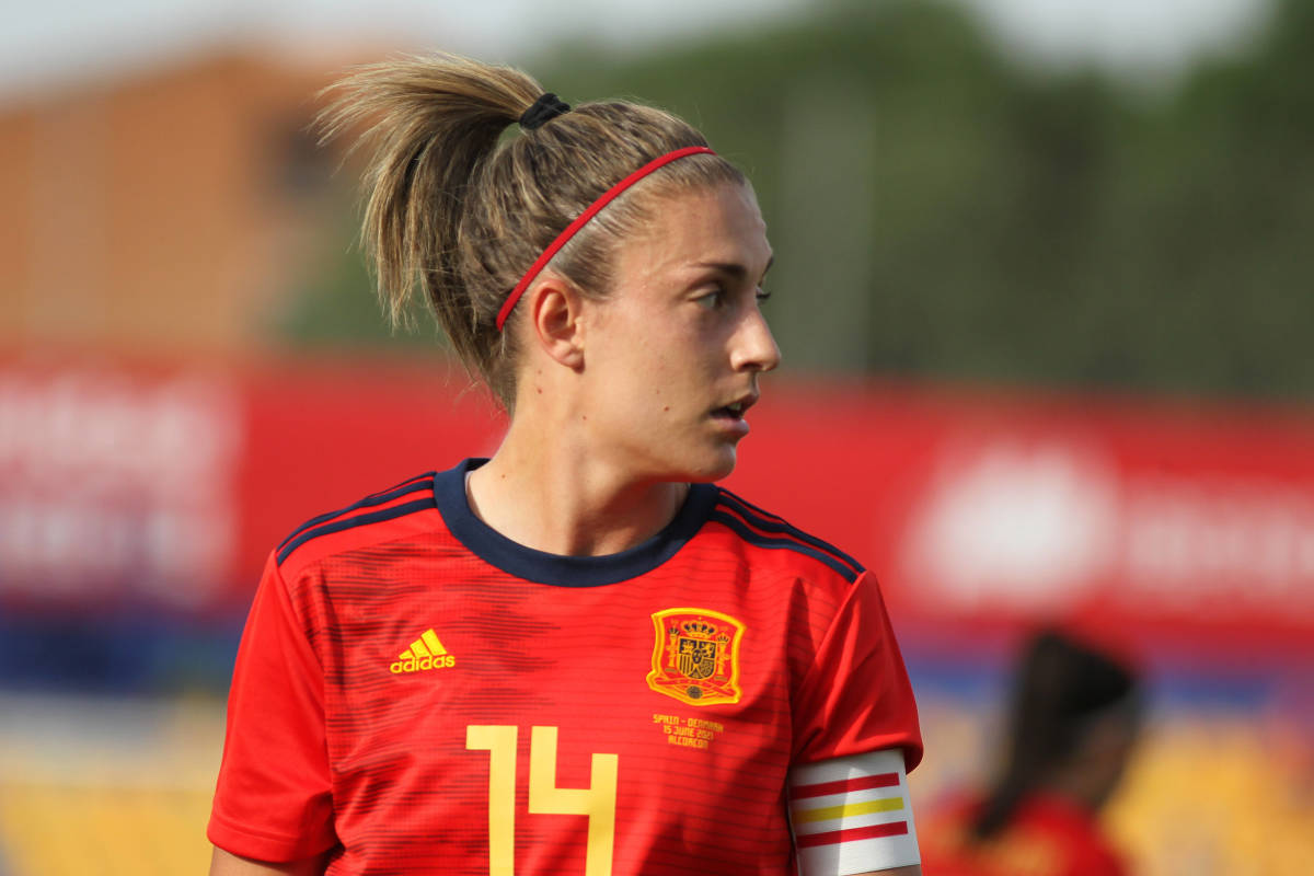 Alexia Putellas pictured playing for Spain in 2021