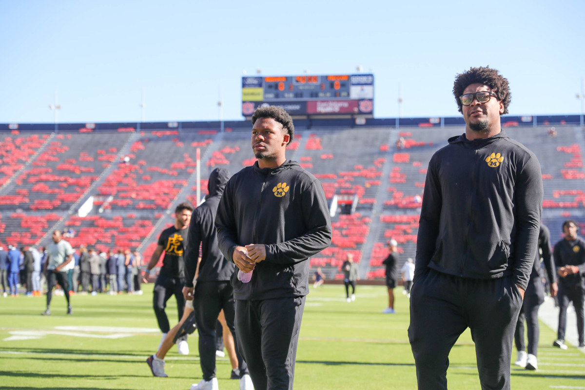 The Missouri Tigers take their walk through prior to the game between the Missouri Tigers and the Auburn Tigers at Jordan-Hare Stadium on Sept. 24, 2022.