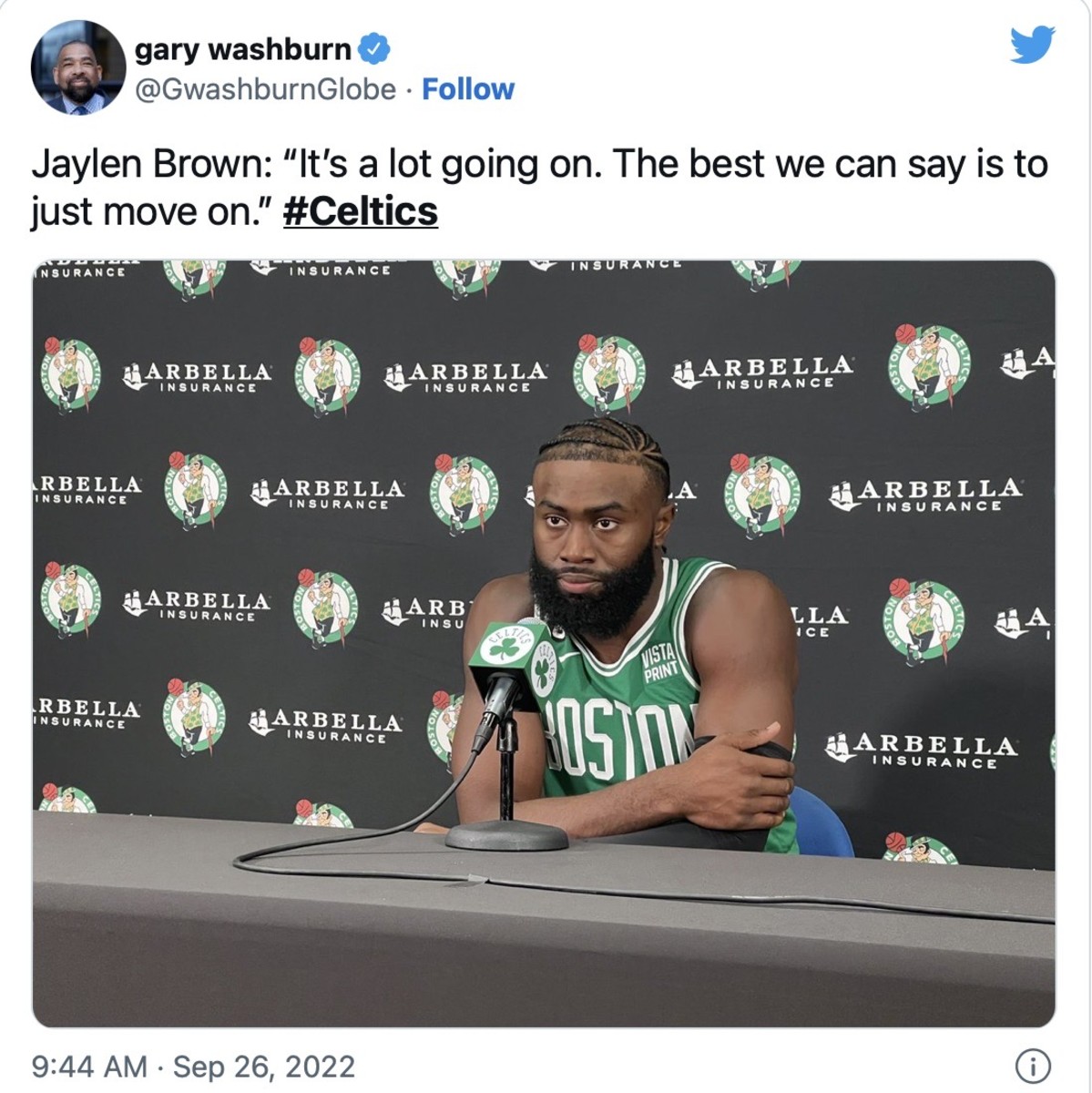 Jaylen Brown at Celtics media day